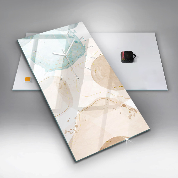 Vertikální skleněné hodiny Akvarelové skvrny