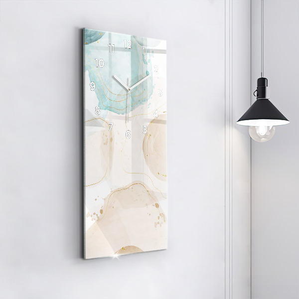 Vertikální skleněné hodiny Akvarelové skvrny