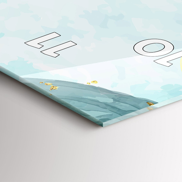 Vertikální skleněné hodiny Akvarelové skvrny