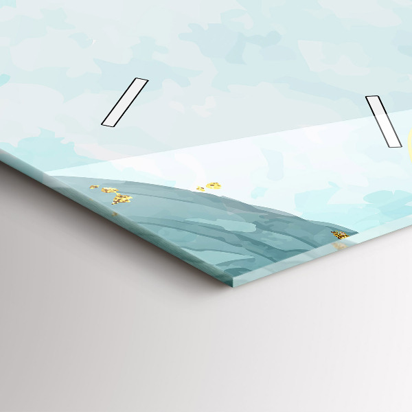 Vertikální skleněné hodiny Akvarelové skvrny