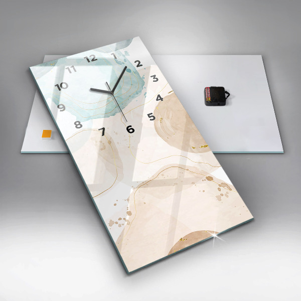 Vertikální skleněné hodiny Akvarelové skvrny