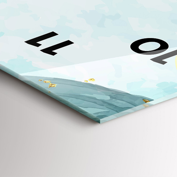 Vertikální skleněné hodiny Akvarelové skvrny