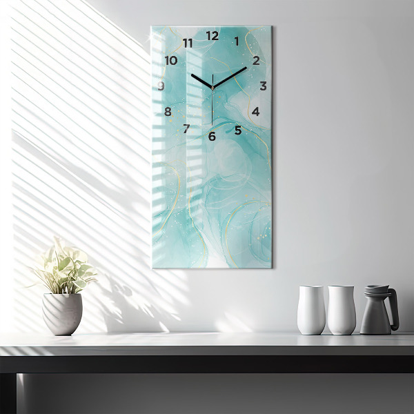 Vertikální skleněné hodiny Abstraktní mramor