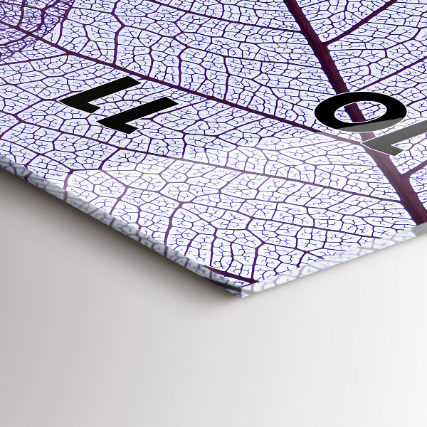 Vertikální skleněné hodiny Listy - příroda