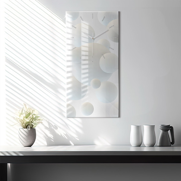 Vertikální skleněné hodiny Kuličky abstraktní
