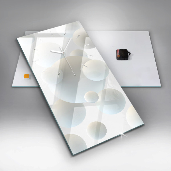 Vertikální skleněné hodiny Kuličky abstraktní