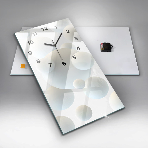 Vertikální skleněné hodiny Kuličky abstraktní