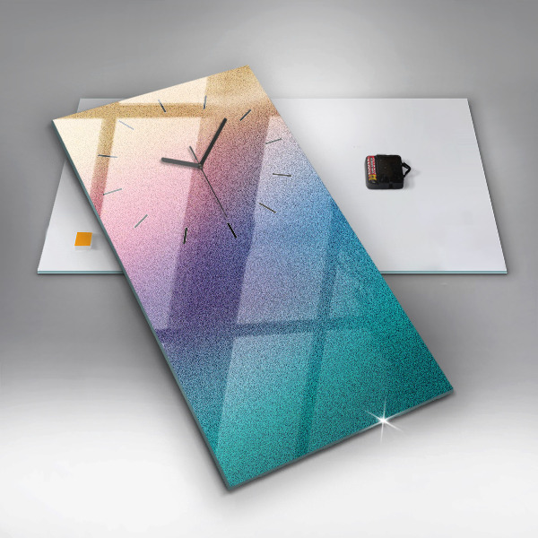 Vertikální skleněné hodiny Gradientní vzor