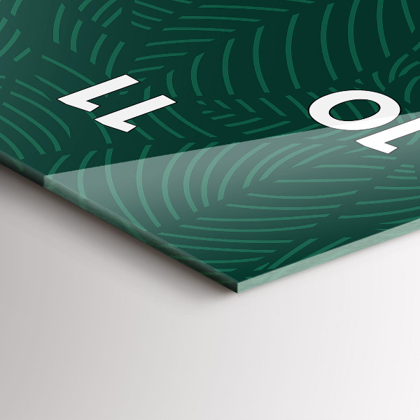 Vertikální skleněné hodiny Vzor listů