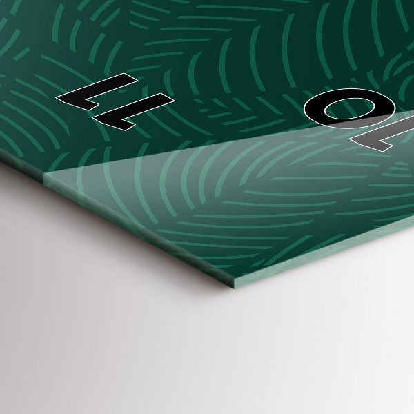 Vertikální skleněné hodiny Vzor listů