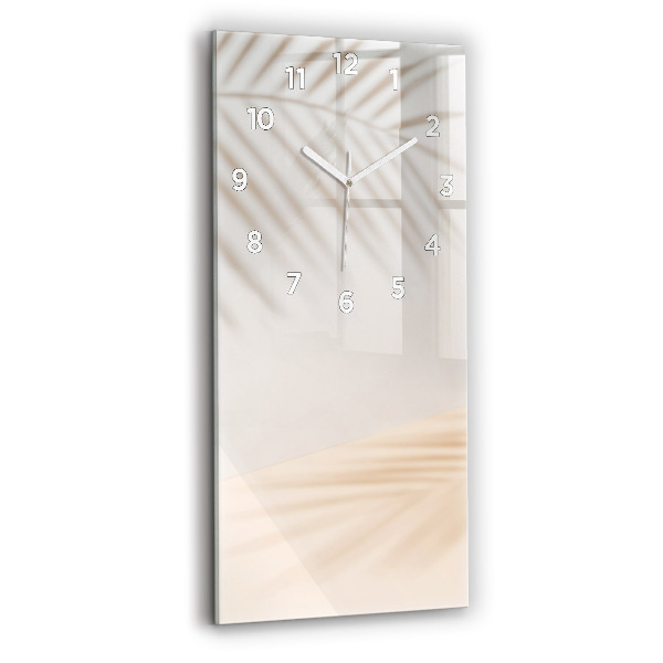 Vertikální skleněné hodiny Smetanová abstrakce