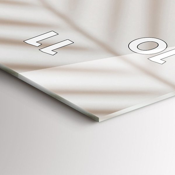 Vertikální skleněné hodiny Smetanová abstrakce