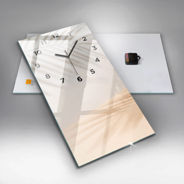 Vertikální skleněné hodiny Smetanová abstrakce