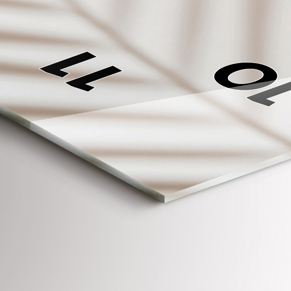 Vertikální skleněné hodiny Smetanová abstrakce