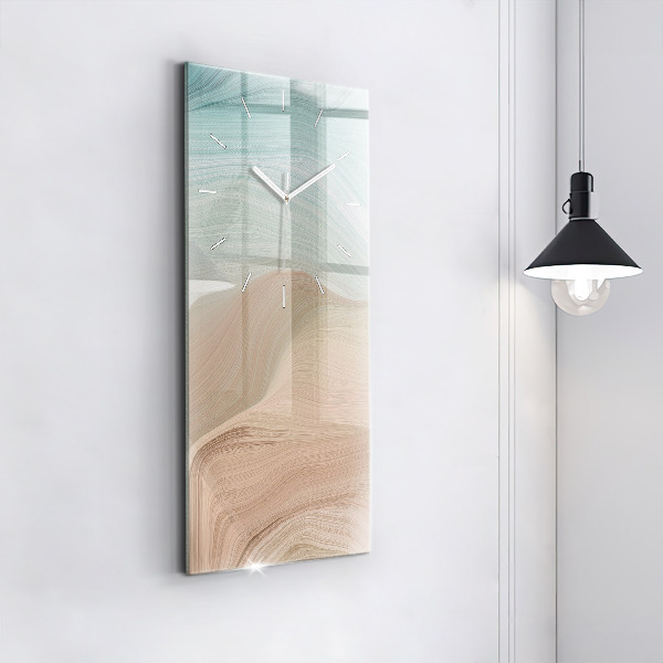 Vertikální skleněné hodiny Abstrakce vln
