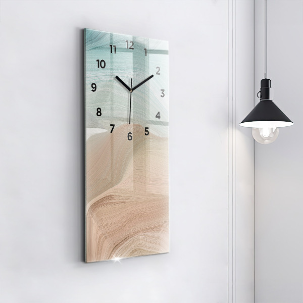 Vertikální skleněné hodiny Abstrakce vln