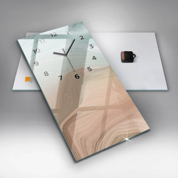 Vertikální skleněné hodiny Abstrakce vln