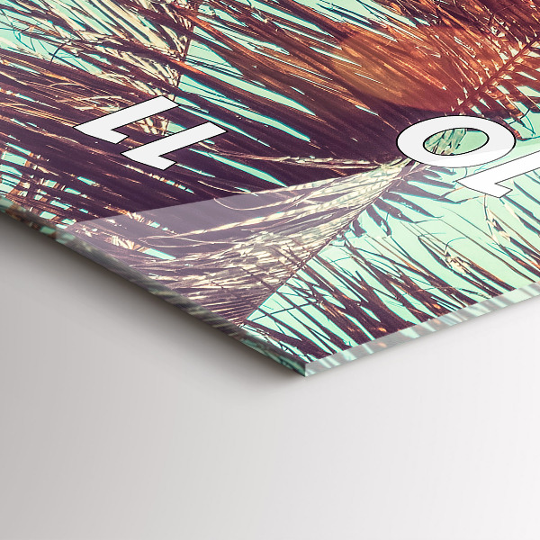 Vertikální skleněné hodiny Tropické palmy