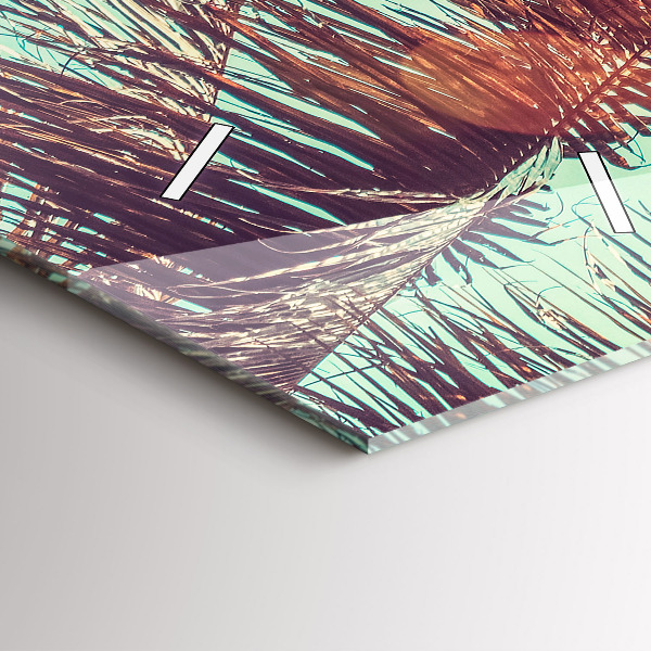 Vertikální skleněné hodiny Tropické palmy