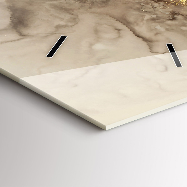 Vertikální skleněné hodiny Béžové moderní umění