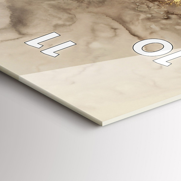 Vertikální skleněné hodiny Béžové moderní umění