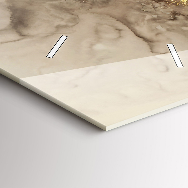 Vertikální skleněné hodiny Béžové moderní umění