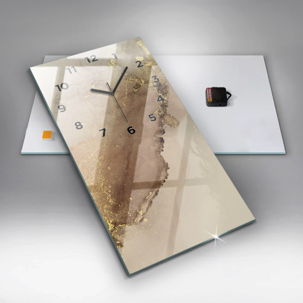 Vertikální skleněné hodiny Béžové moderní umění