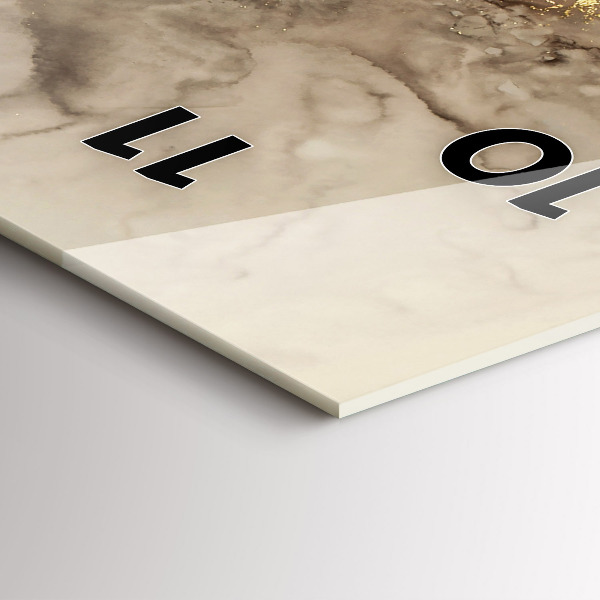 Vertikální skleněné hodiny Béžové moderní umění