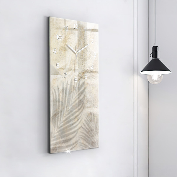 Vertikální skleněné hodiny Stín palmového písku