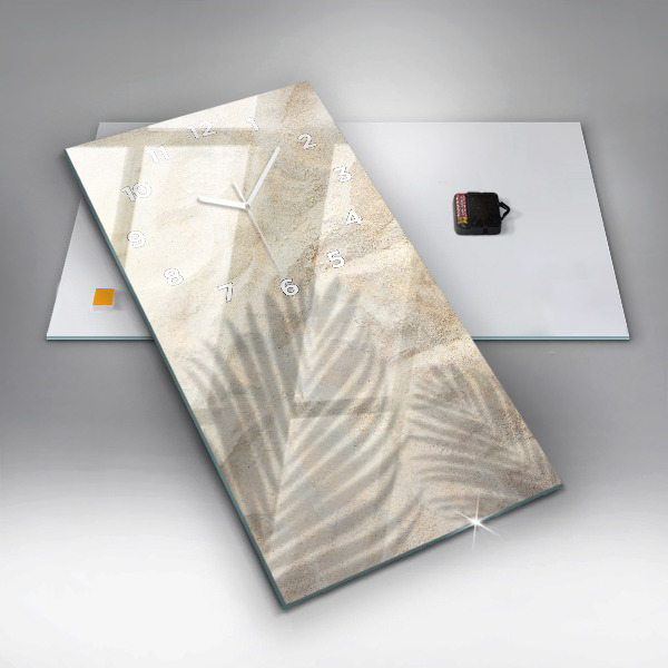 Vertikální skleněné hodiny Stín palmového písku