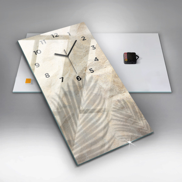 Vertikální skleněné hodiny Stín palmového písku