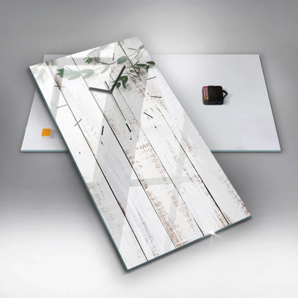 Vertikální skleněné hodiny Lehká dřevěná prkna