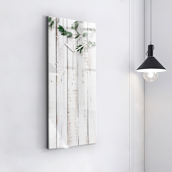 Vertikální skleněné hodiny Lehká dřevěná prkna
