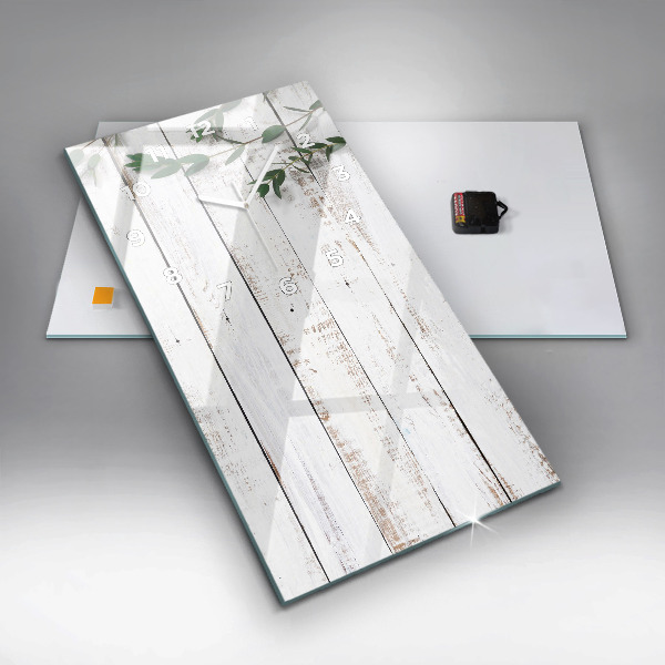 Vertikální skleněné hodiny Lehká dřevěná prkna