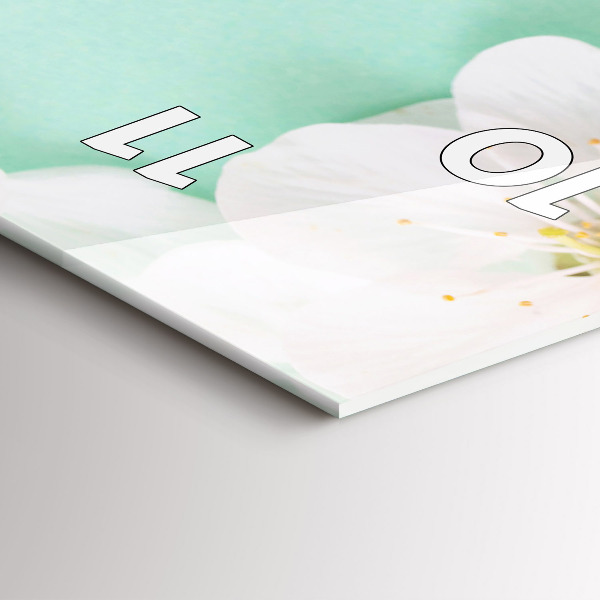 Vertikální skleněné hodiny Květy jabloní