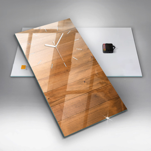 Vertikální skleněné hodiny Dřevěná prkna