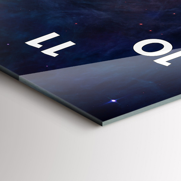 Vertikální skleněné hodiny Galaxie a hvězdy