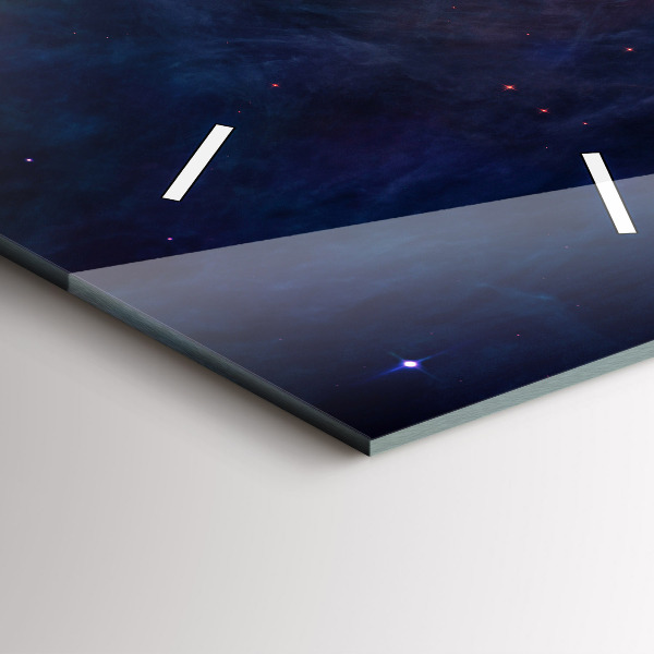 Vertikální skleněné hodiny Galaxie a hvězdy