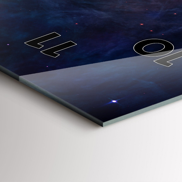 Vertikální skleněné hodiny Galaxie a hvězdy