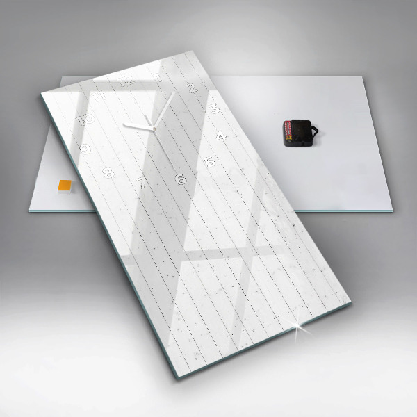 Vertikální skleněné hodiny Vzor dřevěných panelů