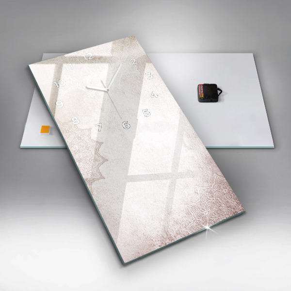 Vertikální skleněné hodiny Dekorativní vzor