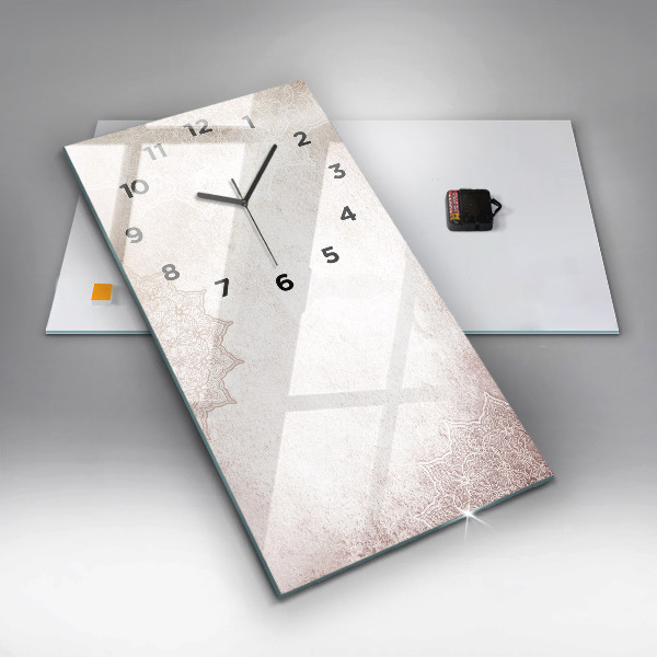 Vertikální skleněné hodiny Dekorativní vzor