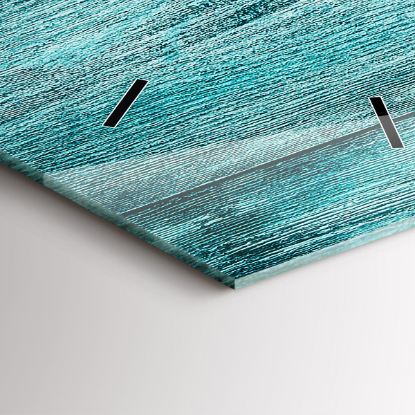 Vertikální skleněné hodiny Modré staré dřevo