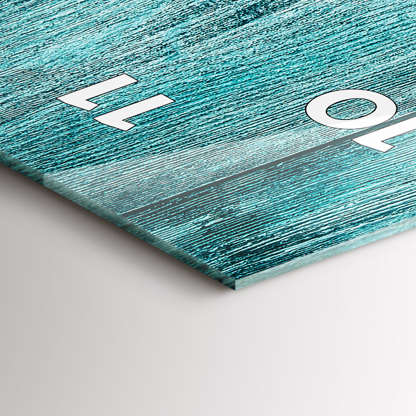 Vertikální skleněné hodiny Modré staré dřevo