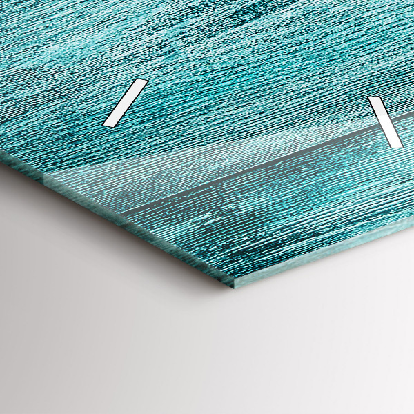 Vertikální skleněné hodiny Modré staré dřevo