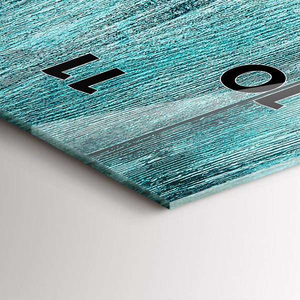 Vertikální skleněné hodiny Modré staré dřevo