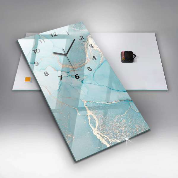 Vertikální skleněné hodiny Dekorativní mramor