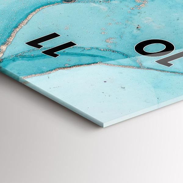 Vertikální skleněné hodiny Dekorativní mramor