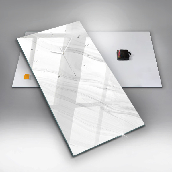 Vertikální skleněné hodiny Dekorativní mramor