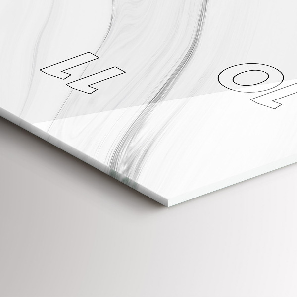 Vertikální skleněné hodiny Dekorativní mramor